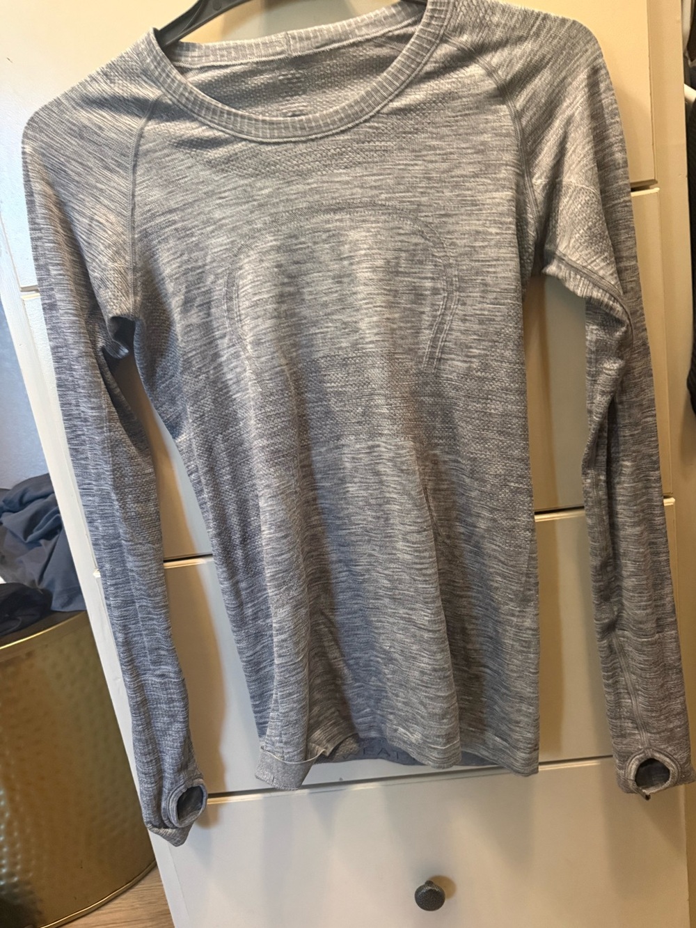lululemon athletica Heathered Light Gray Crewneck Long Sleeve